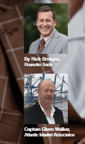 Two professional headshots of men in business attire featuring names and titles displayed beneath each portrait