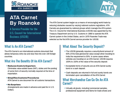 ATA Carnet by Roanoke