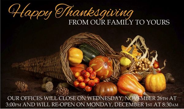 Nksgiving cornucopia filled with autumn gourds, berries, pinecones, and seasonal produce against a dark background